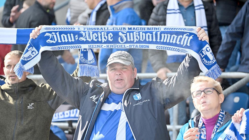 Blau-weiße Fußballmacht? Jedenfalls nicht mehr im heimischen Stadion: der 1. FC Magdeburg. Foto: IMAGO/Zink