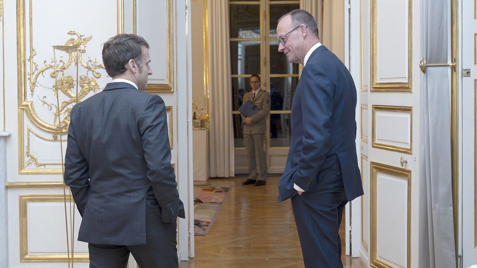 Seine erste Auslandsreise nach der Wahl führte Friedrich Merz zu Frankreichs Staatspräsident Emmanuel Macron nach Paris. Foto: picture alliance/dpa/Présidence de la République