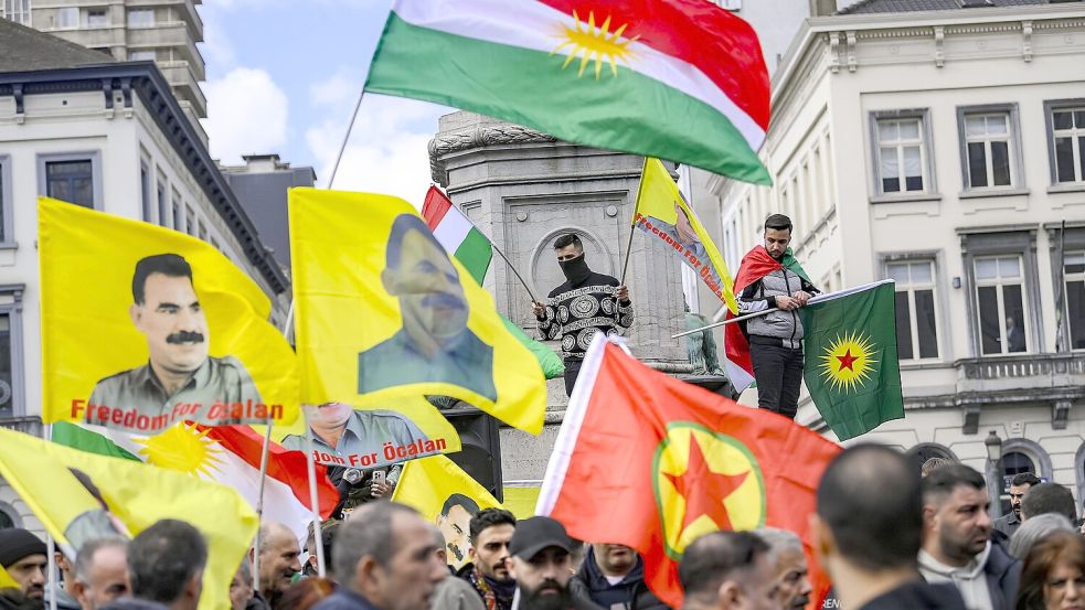 Eine pro-kurdische Demonstration in Brüssel. Foto: IMAGO/Philip Reynaers