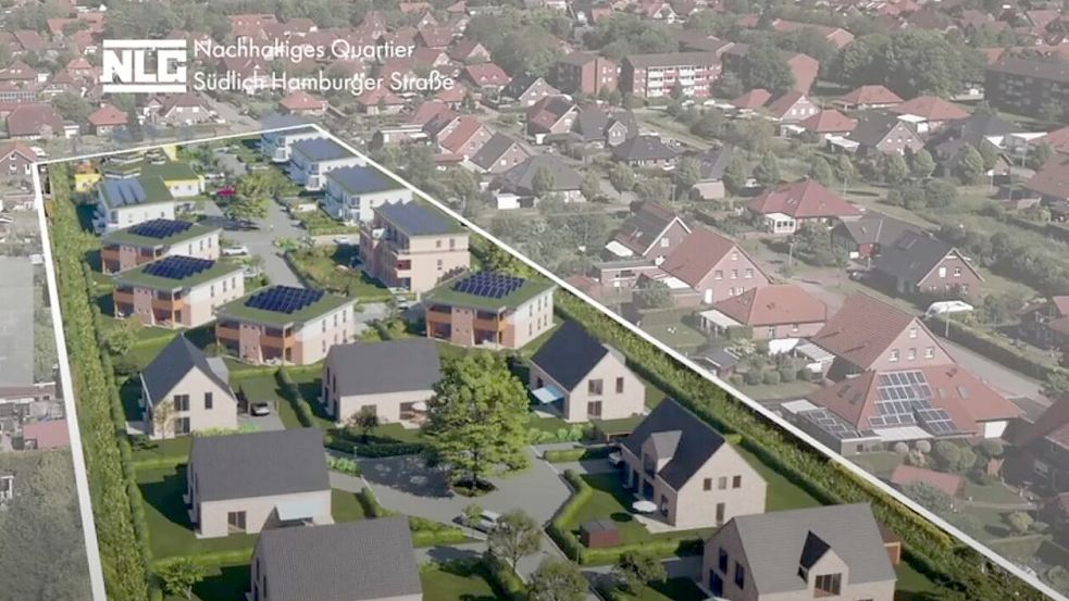 Mit einem Youtube-Video wirbt die Niedersächsische Landgesellschaft für das „nachhaltige Quartier südlich Hamburger Straße“. Screenshot: NLG