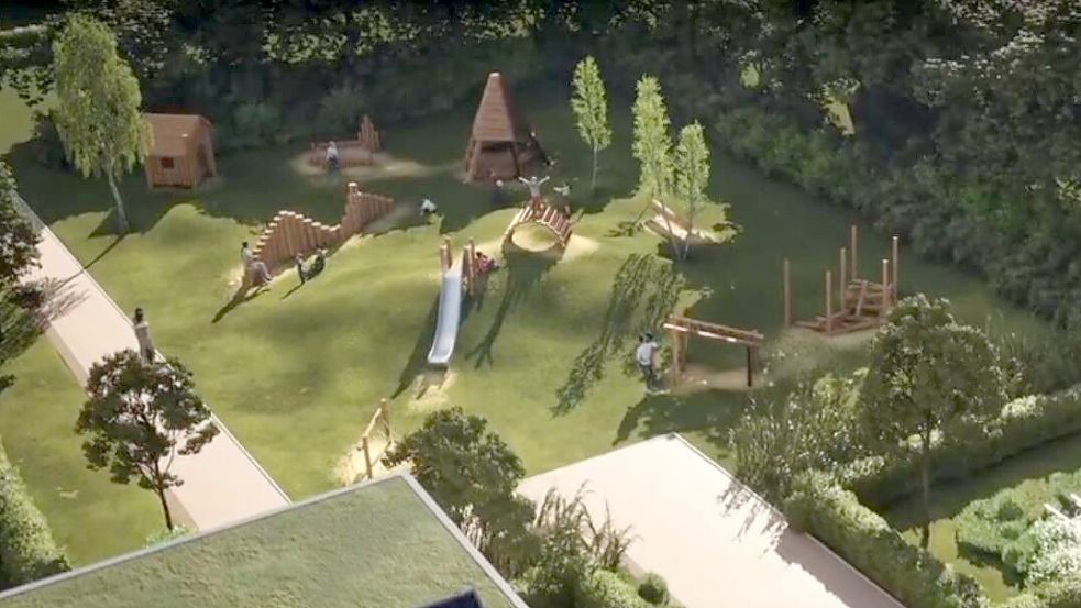Im Video sieht der Spielplatz nach dem Einbau der Rigolen anders aus. Ob das so kommt, ist noch offen. Screenshot: NLG