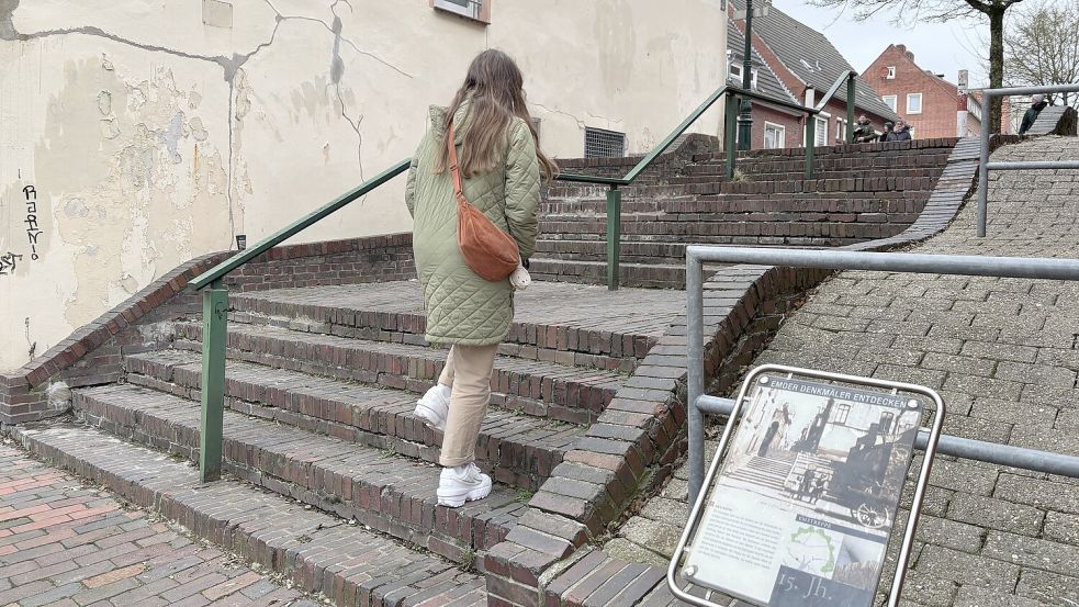 Die Emstreppe aus dem 15. Jahrhundert ist denkmalgeschützt, aber in keinem guten Zustand. Fotos: Hanssen