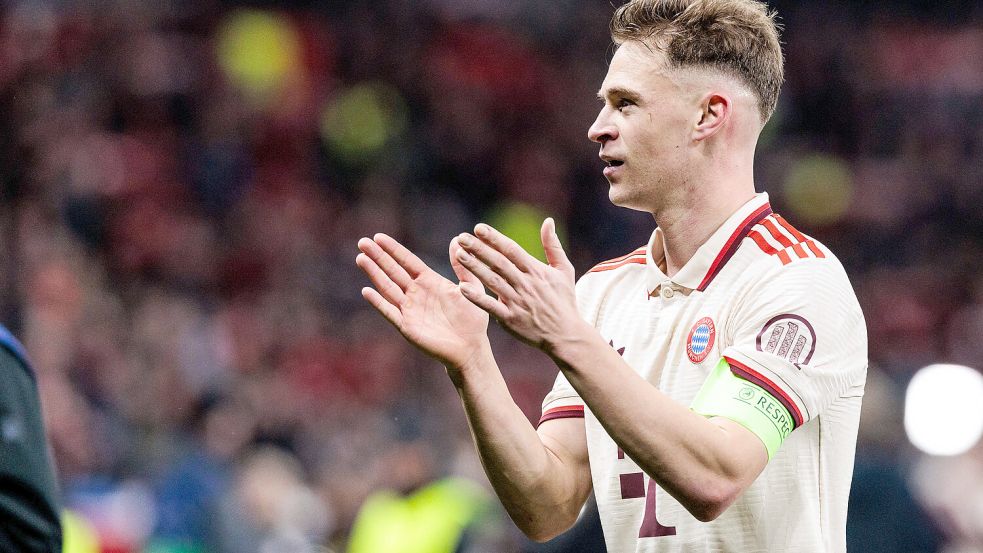 Bayern-Star Joshua Kimmich beim UEFA Champions League-Spiel gegen Bayer 04 Leverkusen. Foto: IMAGO/Beautiful Sports