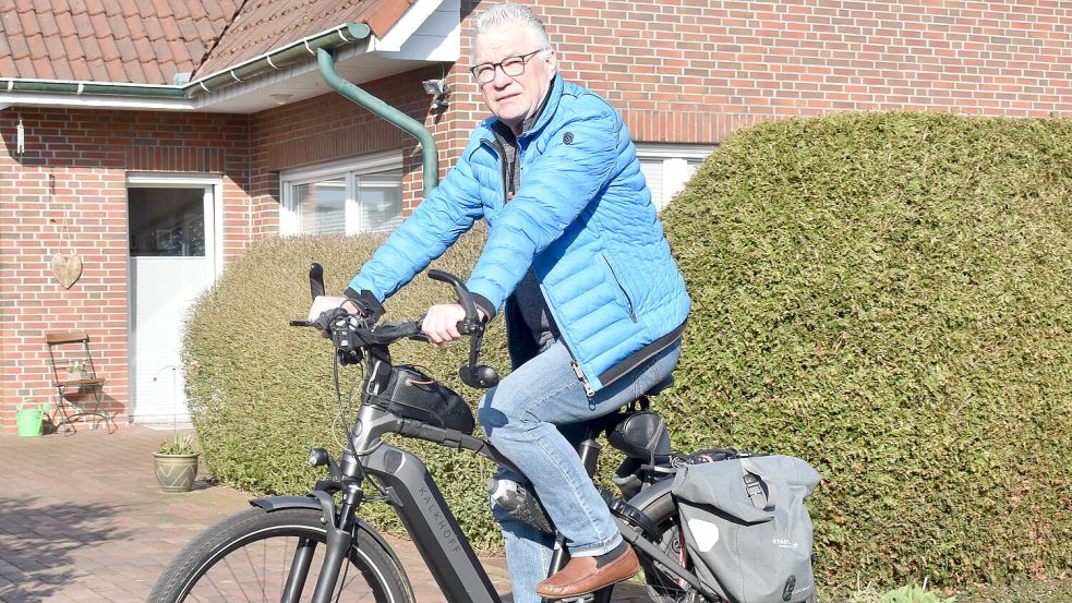 Der Ostrhauderfehner Horst Tinnemeyer möchte im Sommer 2025 gerne mit dem Fahrrad nach Venedig fahren. Nun sucht er Begleiter. Fotos: Zein