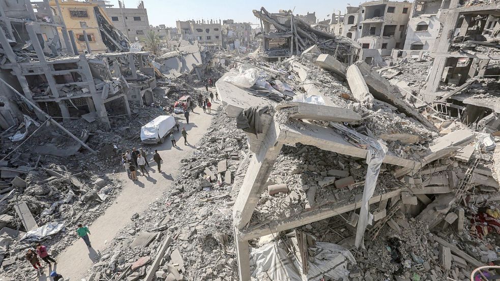 Zerstörte Gebäude östlich der Stadt Gaza. Foto: Omar Ashtawy/APA Images via ZUMA Press Wire/dpa