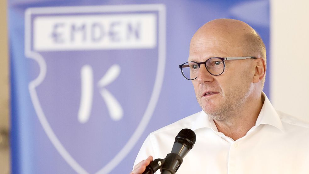 Hendrik Poppinga ist zuversichtlich, dass er das Thema Ausgliederung bei Kickers Emden bald abschließen kann. Archivfoto: Doden/Emden
