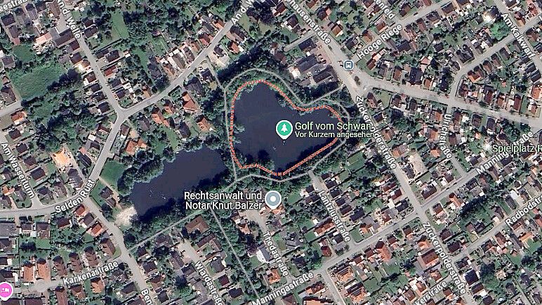 Wer war das? Ein Google-Maps-Nutzer hat den Schwanenteich in Norden umbenannt. Screenshot: Google Maps