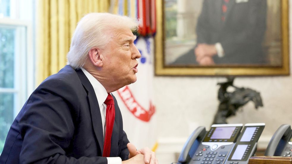 Trump zeigt sich sanfter gegenüber Kanada. Foto: Uncredited/Pool via AP/dpa