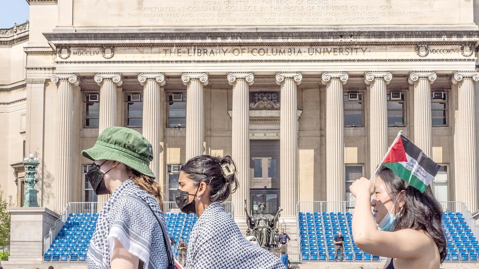 Im vergangenen Jahr war die Columbia University Schauplatz großer propalästinensischer Proteste . (Archivbild) Foto: Carlos Chiossone/ZUMA Press Wire/dpa
