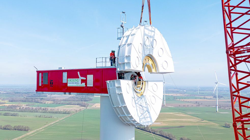 Der Generator der E-175 EP5 E2 ist teilbar. Das bietet laut Enercon Vorteile beim Transport und beim Aufbau. Foto: Enercon