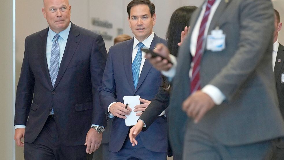Schlug bei seinem ersten Nato-Treffen in Brüssel einen vergleichsweise moderaten Ton an: US-Außenminister Marco Rubio. Foto: Jacquelyn Martin/Pool AP/AP/dpa