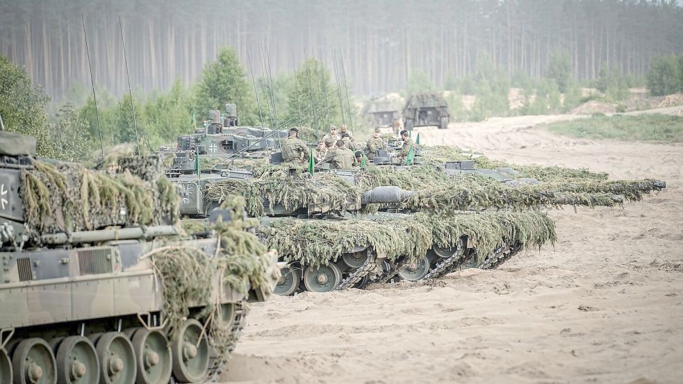 Europa rüstet nach Einschätzung der britischen Denkfabrik Rusi immer noch langsamer auf als Russland. (Archivbild) Foto: Kay Nietfeld/dpa