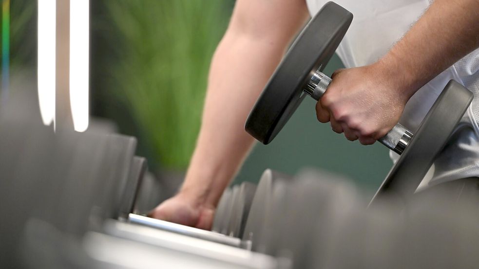 Eine klassische Hantelbank - auch solche Geräte werden auf der Fibo beworben. Foto: Wolf von Dewitz/dpa