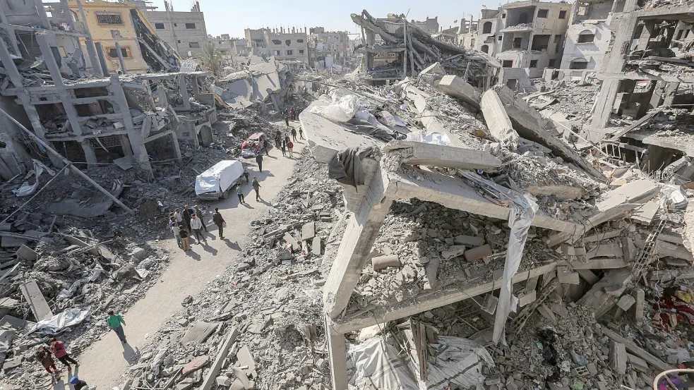 Zerstörte Gebäude in Gaza-Stadt. (Archivbild) Foto: Omar Ashtawy/APA Images via ZUMA Press Wire/dpa