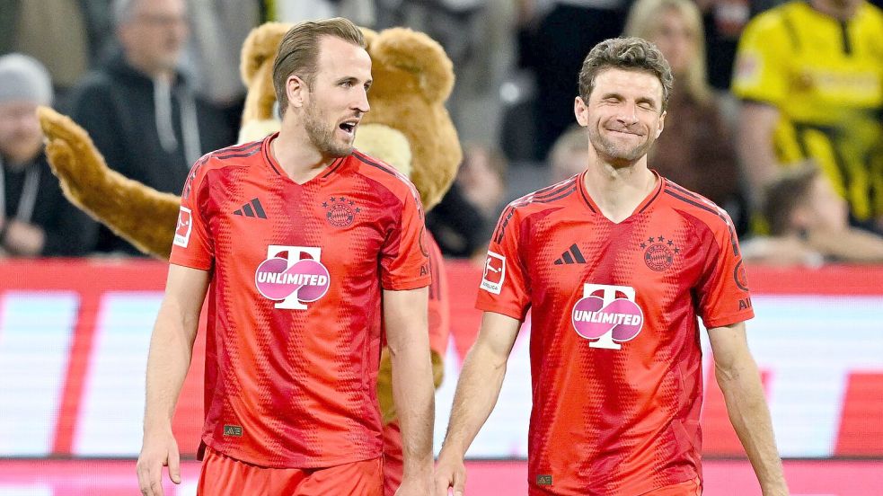 Harry Kane (l) und Thomas Müller - glückt die Wende in Mailand? Foto: Sven Hoppe/dpa