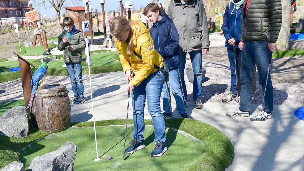 Auf der Piraten-Golf-Anlage gibt es zwölf Löcher.