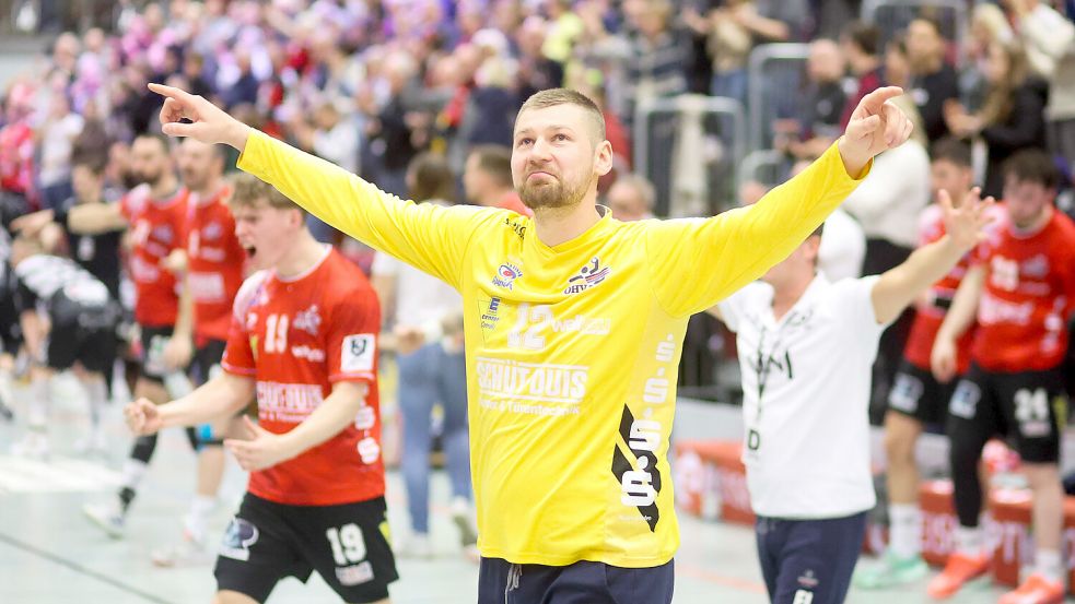 Edgars Kuksa verabschiedet sich bald von der Handballbühne. Foto: Doden/Emden