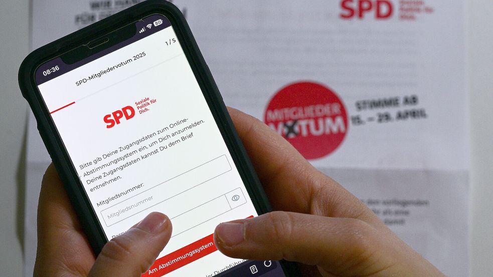 Seit Dienstag können die SPD-Mitglieder über den Koalitionsvertrag abstimmen – ausschließlich online. Foto: Sebastian Gollnow/DPA
