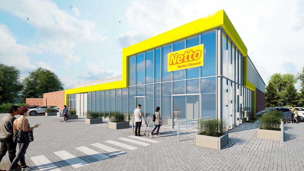 So soll der Netto-Markt in Filsum aussehen. Grafik: Real Immobilien/Archiv