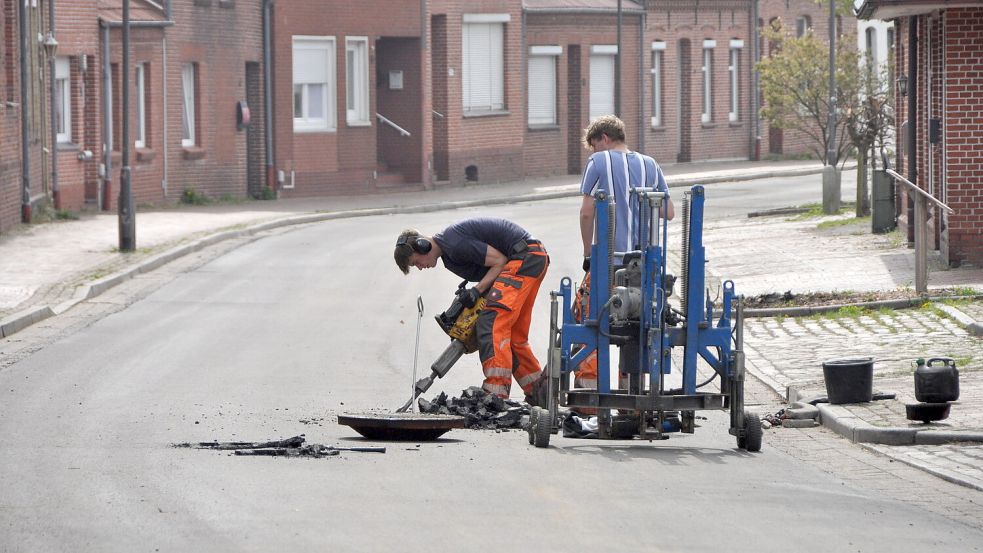 Am Mittwoch wurde in Bingum noch gearbeitet. Foto: Bodo Wolters