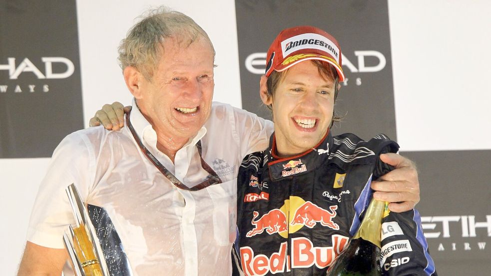 Zusammen feierten sie damals den ersten Titel für Red Bull und auch für Vettel. Foto: Jens Büttner/DPA/dpa