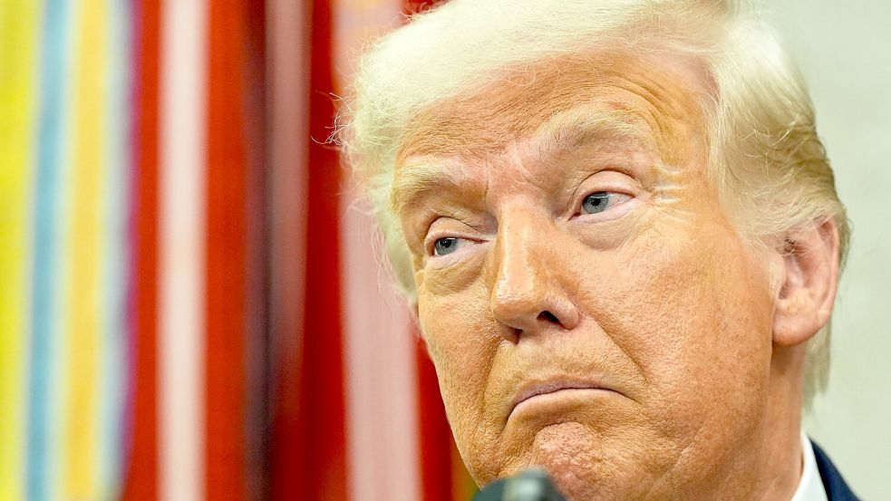 Trump will Bewegung in Friedensbemühungen sehen. (Archivbild) Foto: Alex Brandon/AP/dpa