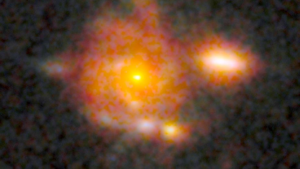 Zhúlóng, die am weitesten entfernte bislang bekannt Spiralgalaxie. Foto: -/NSF’s NOIRLab/dpa