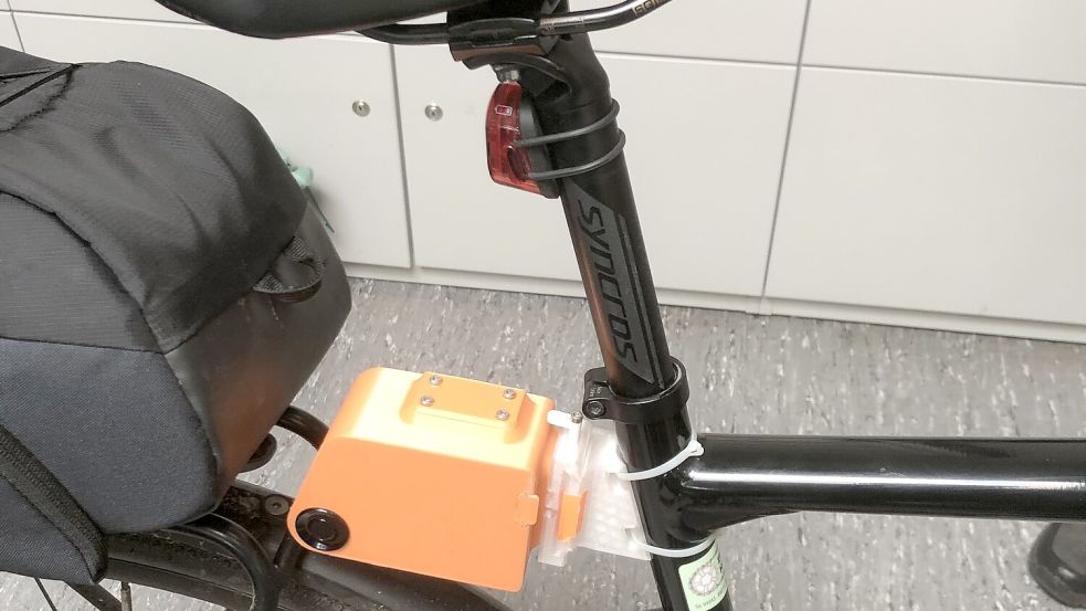 So wird der Open-Bike-Sensor am Fahrrad befestigt.