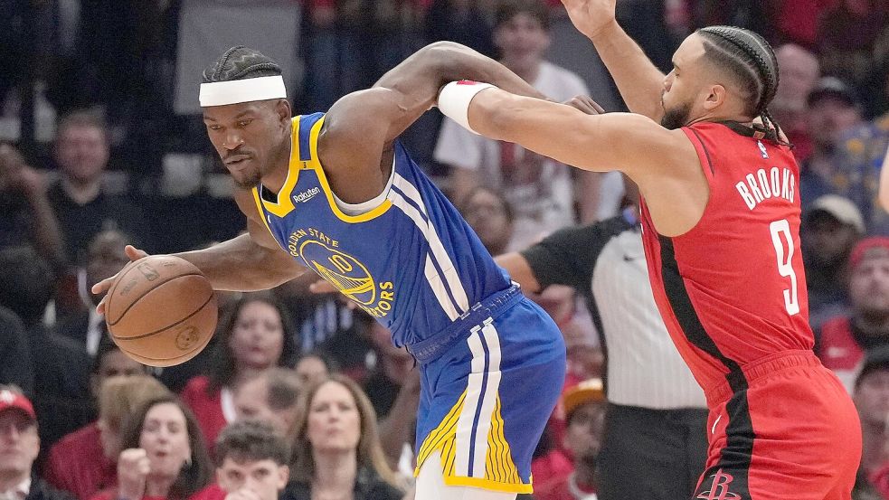 Jimmy Butler verletzte sich und fehlte den Warriors spürbar. Foto: Karen Warren/AP/dpa