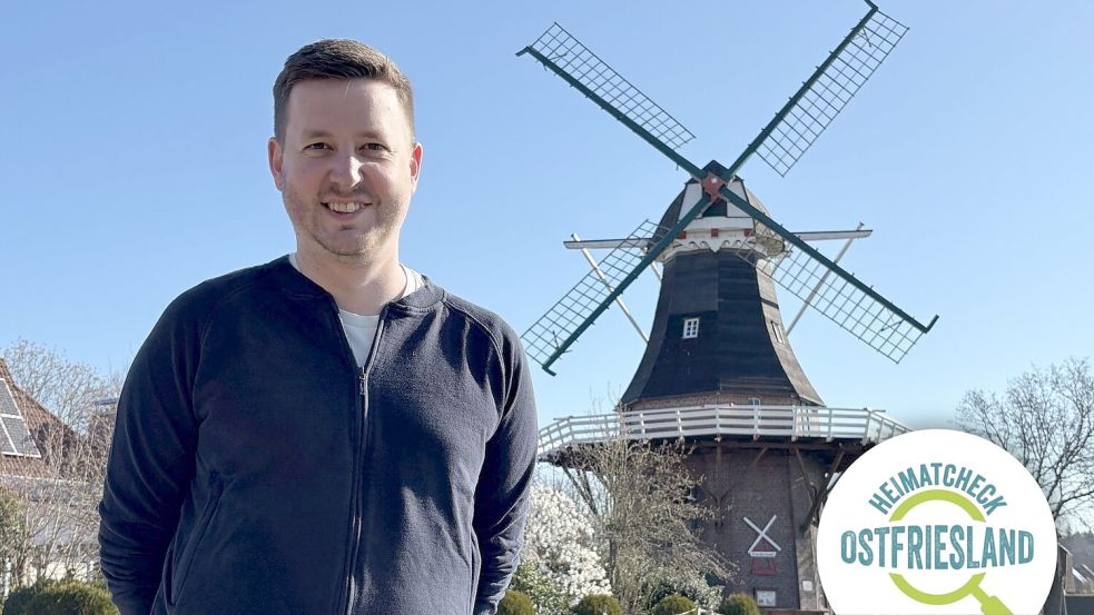 Wind ist für Daniel Moeller Teil der Holtriemer Identität. Eine Mühle ziert das Wappen, moderne Windräder prägen die Weite der Samtgemeinde. Foto: Susanne Ullrich