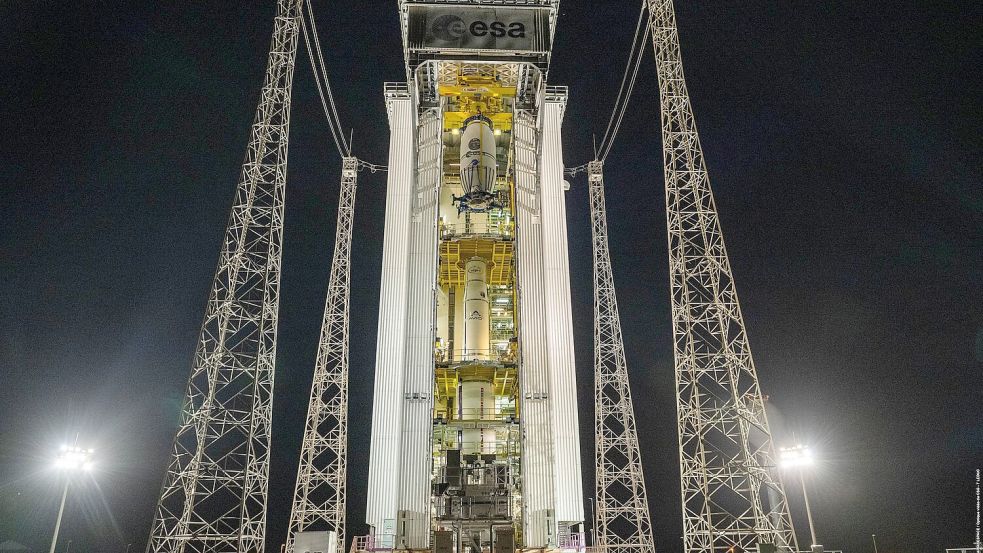 Eine Vega-C-Trägerrakete soll den „Biomass“-Satelliten der ESA vom Weltraumbahnhof Kourou in Französisch-Guayana ins All bringen. Foto: T. Leduc/ESA-CNES-ARIANESPACE/Optique vidéo du CSG–T. Leduc/dpa