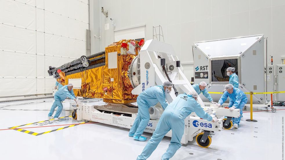 Nach Angaben von Esa-Missionsmanager Klaus Scipal dauerte es 20 Jahre vom Vorschlag für „Biomass“ bis zur Durchführung der Mission. Foto: S. Martin/ESA-CNES-ARIANESPACE/Optique vidéo du CSG–S. Martin/dpa
