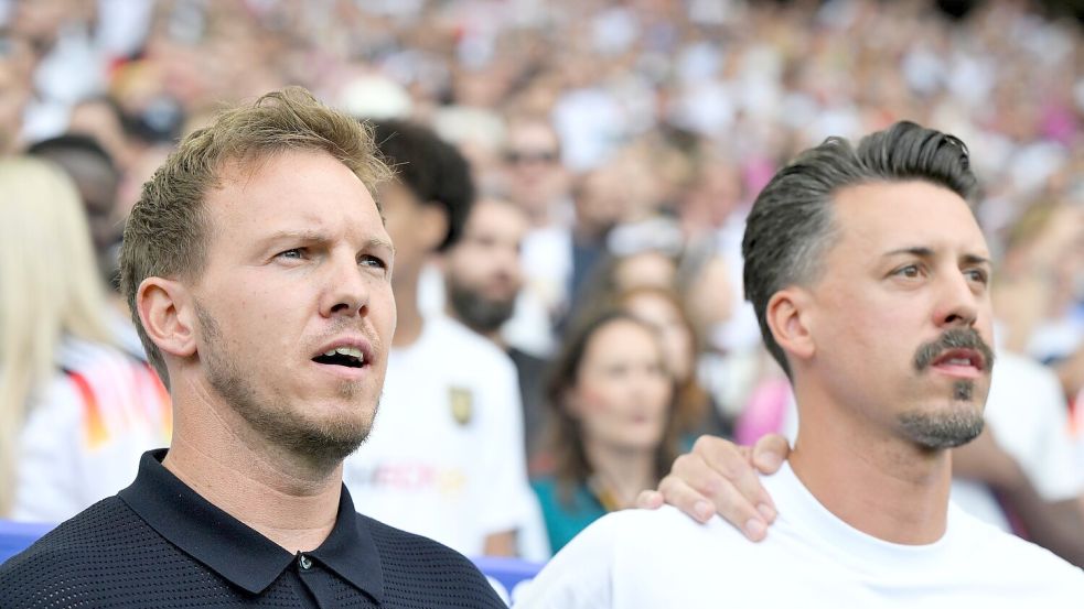 Gemeinsame Zeit endet: Nagelsmann und Wagner. Foto: Federico Gambarini/dpa