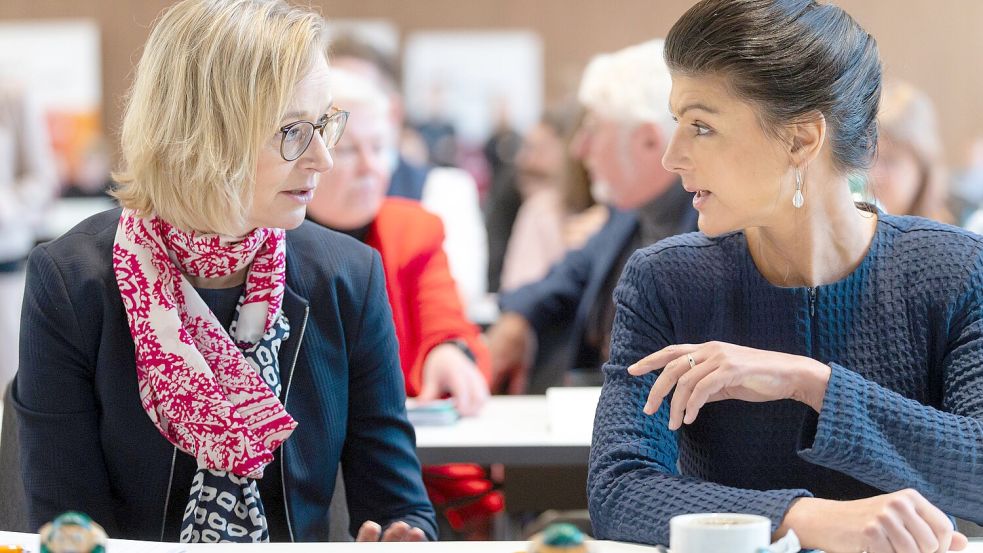 Sahra Wagenknecht und Katja Wolf tragen beim BSW einen Machtkampf aus. Foto: dpa/Michael Reichel