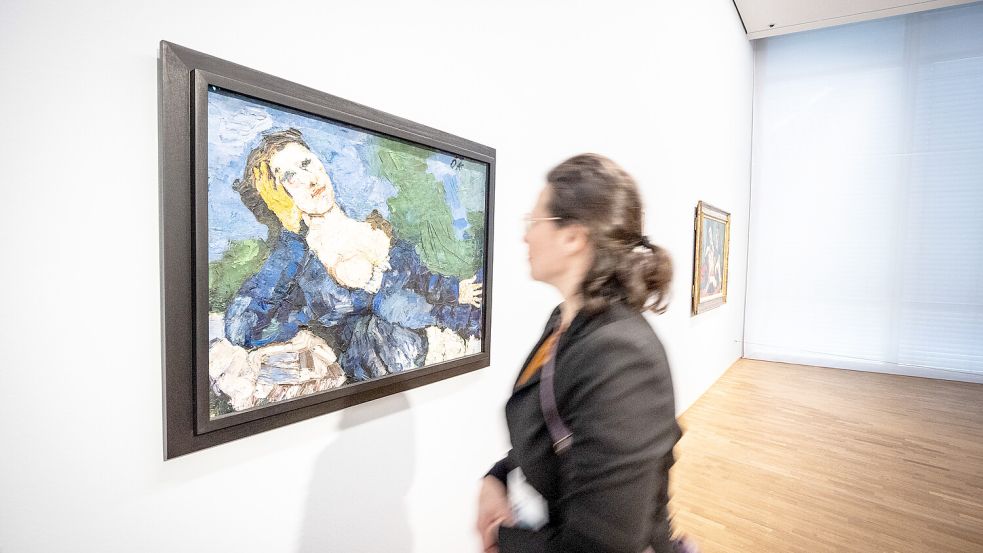 Zeugnis einer großen Liebe: Oskar Kokoschkas Gemälde „Frau in Blau“ im Museum Folkwang. Foto: IMAGO/Funke Foto Services