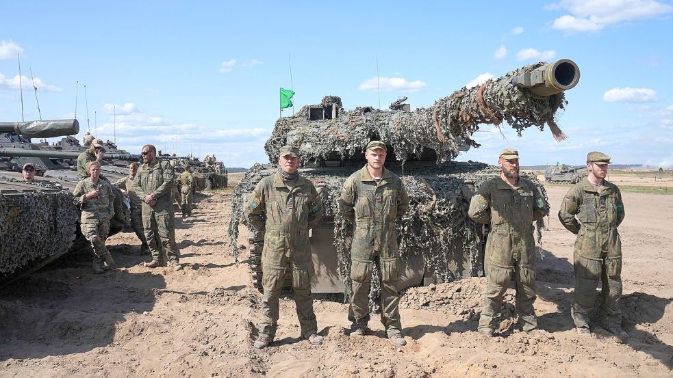 Deutsche Soldaten unterstützen derzeit die Sicherung der Nato-Ostflanke in Litauen. (Archivbild) Foto: Soeren Stache/dpa