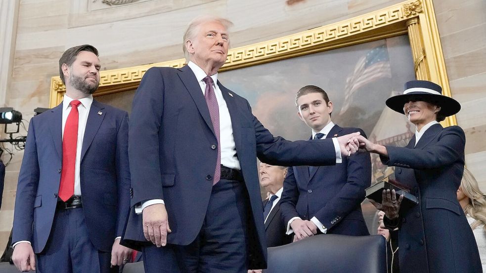 Trump wurde am 20. Januar vereidigt. (Archivbild) Foto: Morry Gash/AP Pool/dpa