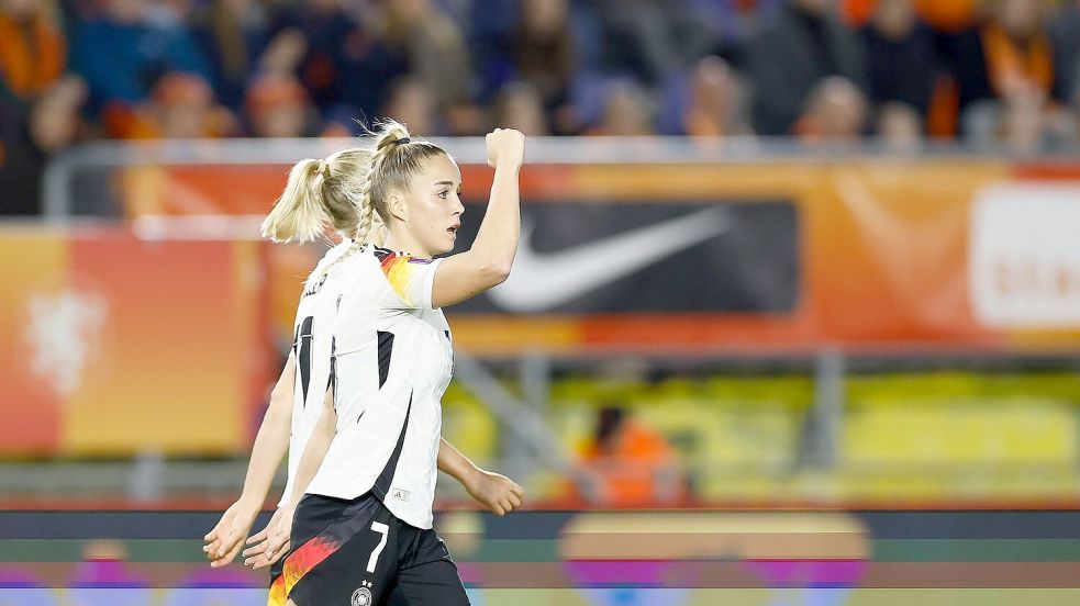 Hat Grund zur Freude: DFB-Kapitänin Giulia Gwinn. Foto: Toin Damen/dpa