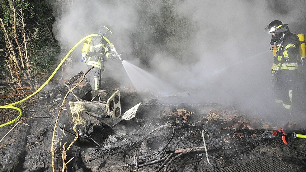 Die Hütte wurde vollständig zerstört. Foto: Wolters