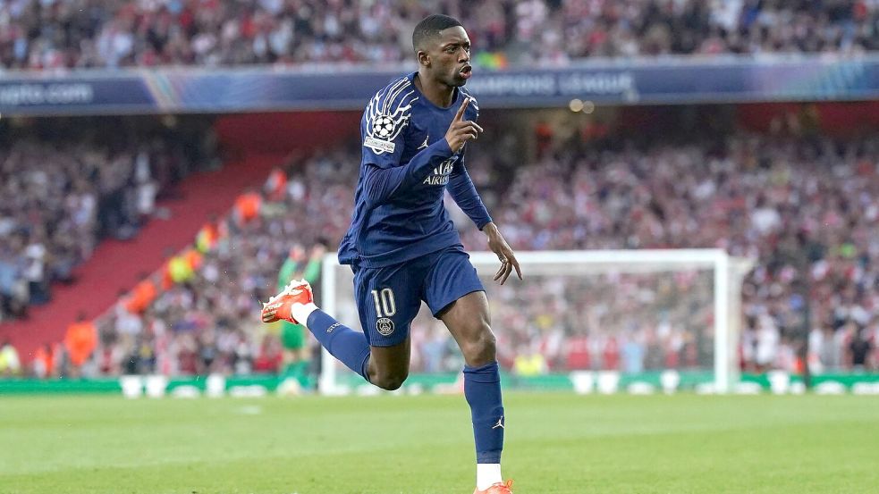 Brachte Paris früh in Führung: Ousmane Dembélé. Foto: Adam Davy/PA Wire/dpa