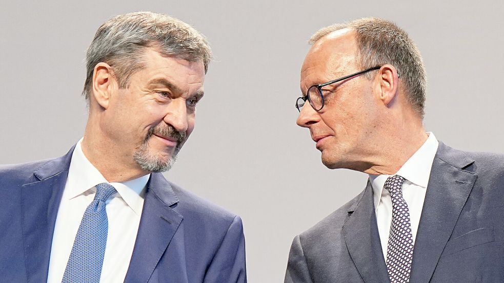 Markus Söder (CSU) und Friedrich Merz (CDU) haben ihre Kandidaten für das Bundeskabinett nominiert. Foto: dpa/Michael Kappeler