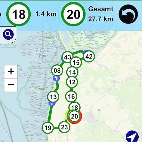 Die Otto-Tour von Groothusen nach Pilsum und Greetsiel. Foto: Screenshot von Fietsknoop-App