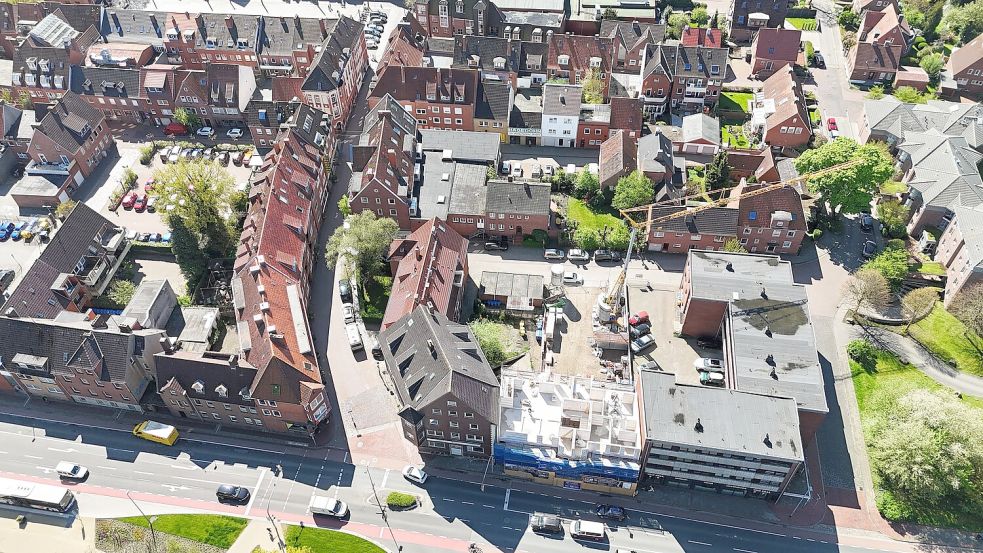 Grundriss in Real-Form: Dieses Bild wurde aktuell per Drohne aufgenommen. Foto: PL-Living