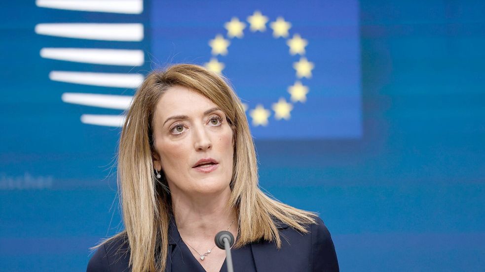 Das Verhältnis zu China bleibe „komplex und facettenreich“, sagt EU-Parlamentspräsidentin Roberta Metsola. (Archivbild) Foto: Omar Havana/AP/dpa