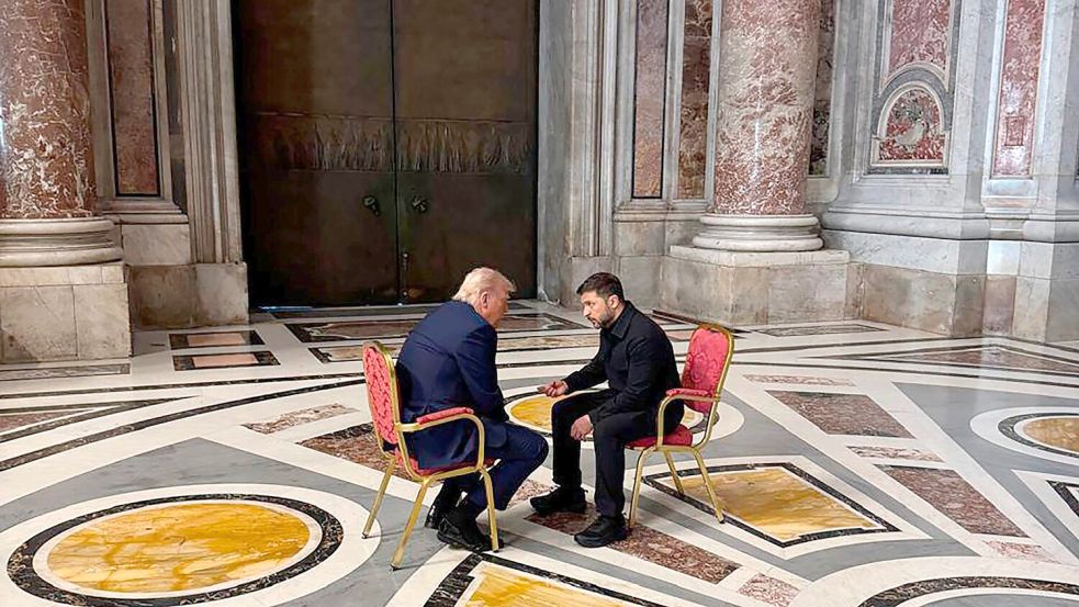Das Verständnis in der US-Regierung für die Lage der Ukraine scheint zu wachsen. Dazu dürfte das kurze Gespräch zwischen Trump und Selenskyj bei der Beisetzung von Papst Franziskus in Rom beigetragen haben. (Archivbild) Foto: Uncredited/Ukrainian Presidential Press Service/AP/dpa