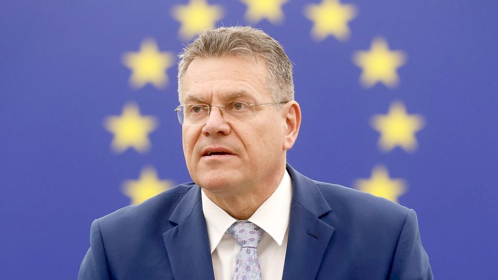 Sefcovic warnt vor weiteren US-Zöllen. Foto: Jean-Francois Badias/AP/dpa