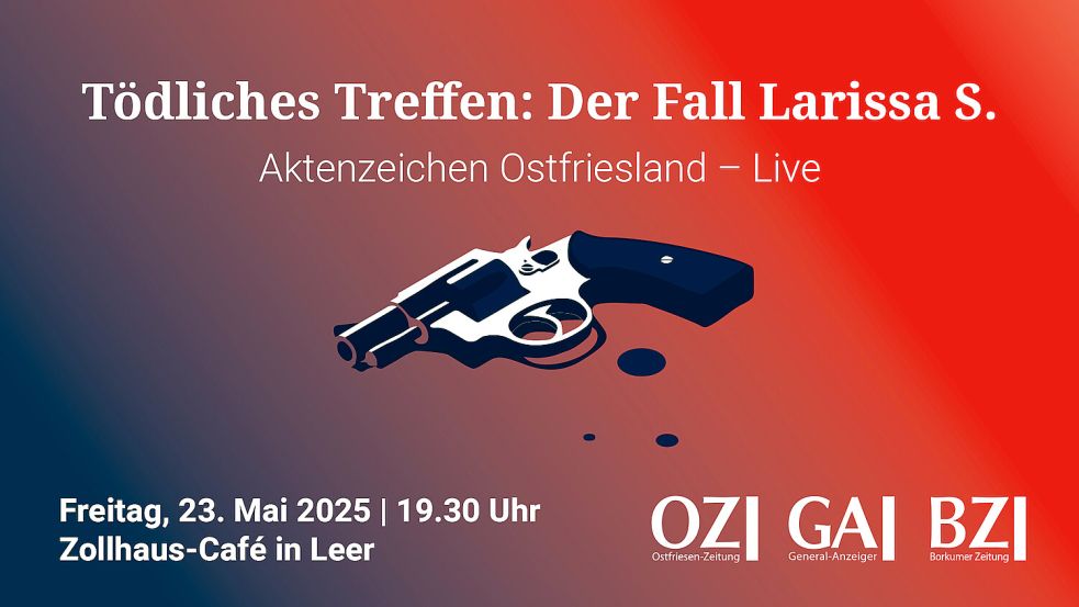 Zum ersten Mal wird es „Aktenzeichen Ostfriesland“ als Live-Veranstaltung geben. Grafik: Malchus/Schüür