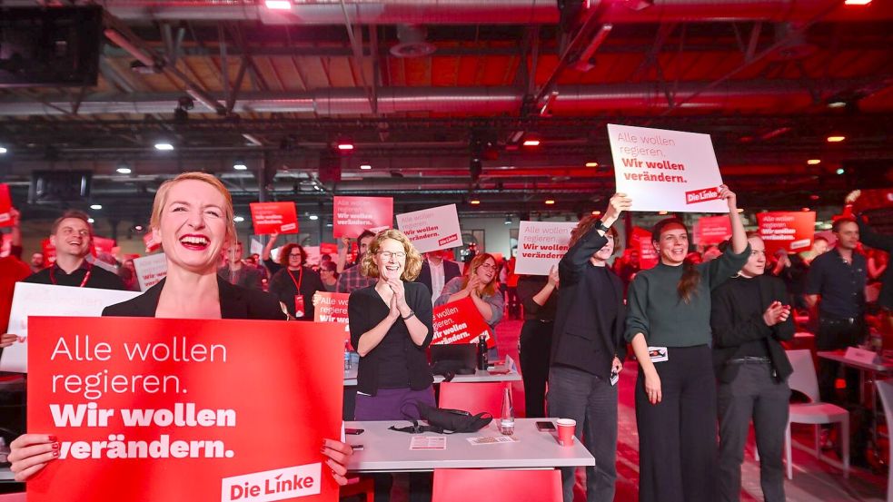 Die Linken-Vorsitzende Ines Schwerdtner stellt klar: Regieren ist erstmal nicht das Ziel. (Archivbild) Foto: Sebastian Christoph Gollnow/dpa