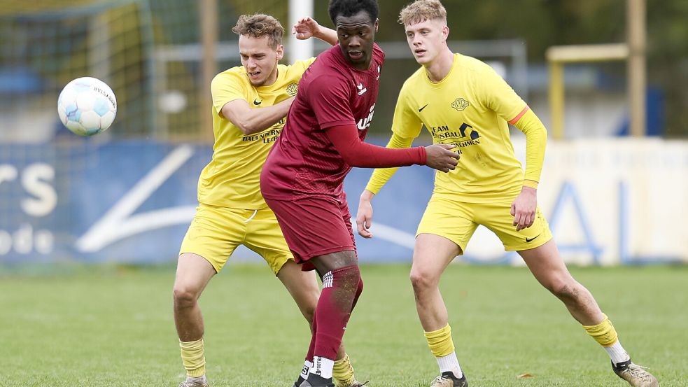 Im Hinspiel verlor Germania nur knapp mit 1:2 gegen Melle. Foto: Jens Doden/Emden