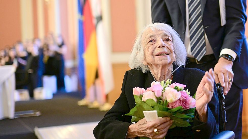 Margot Friedländer bei einem ihrer letzten öffentlichen Auftritte. (Archivbild) Foto: Sebastian Christoph Gollnow/dpa